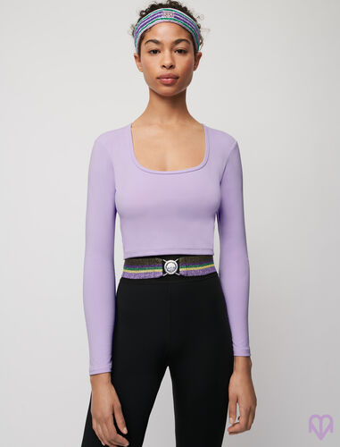 纯色方领上衣 : null 顏色 淡紫色/MAUVE