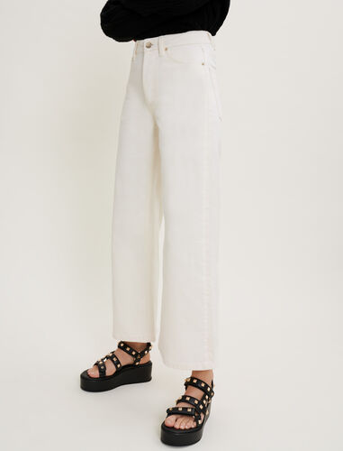 浅色直筒微喇牛仔裤 : Trousers & Jeans 顏色 淡褐色/ECRU