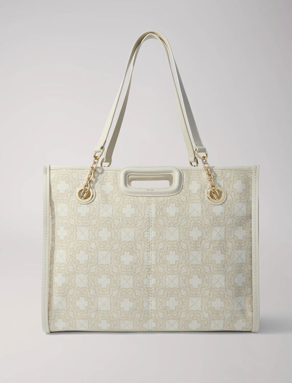 Clover print canvas shopping bag - Shoulder bags - MAJE