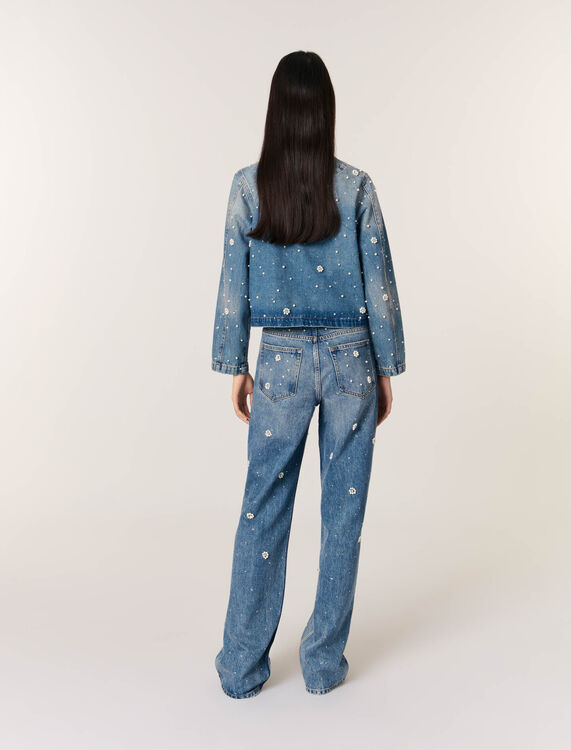 Embroidered denim jacket - Blazers & Jackets - MAJE