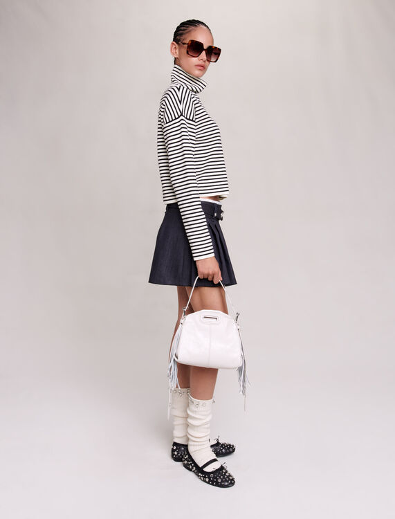 Black denim-effect mini skirt - Skirts & Shorts - MAJE