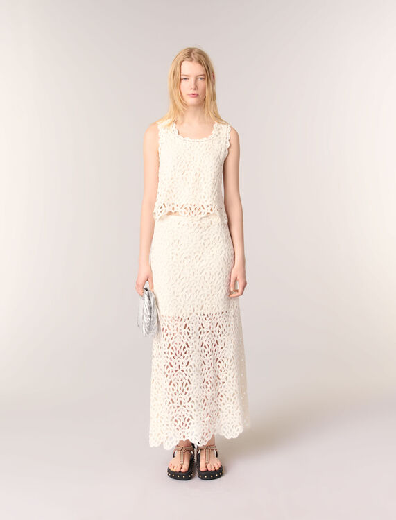 Long crochet skirt : Skirts & Shorts color Ecru