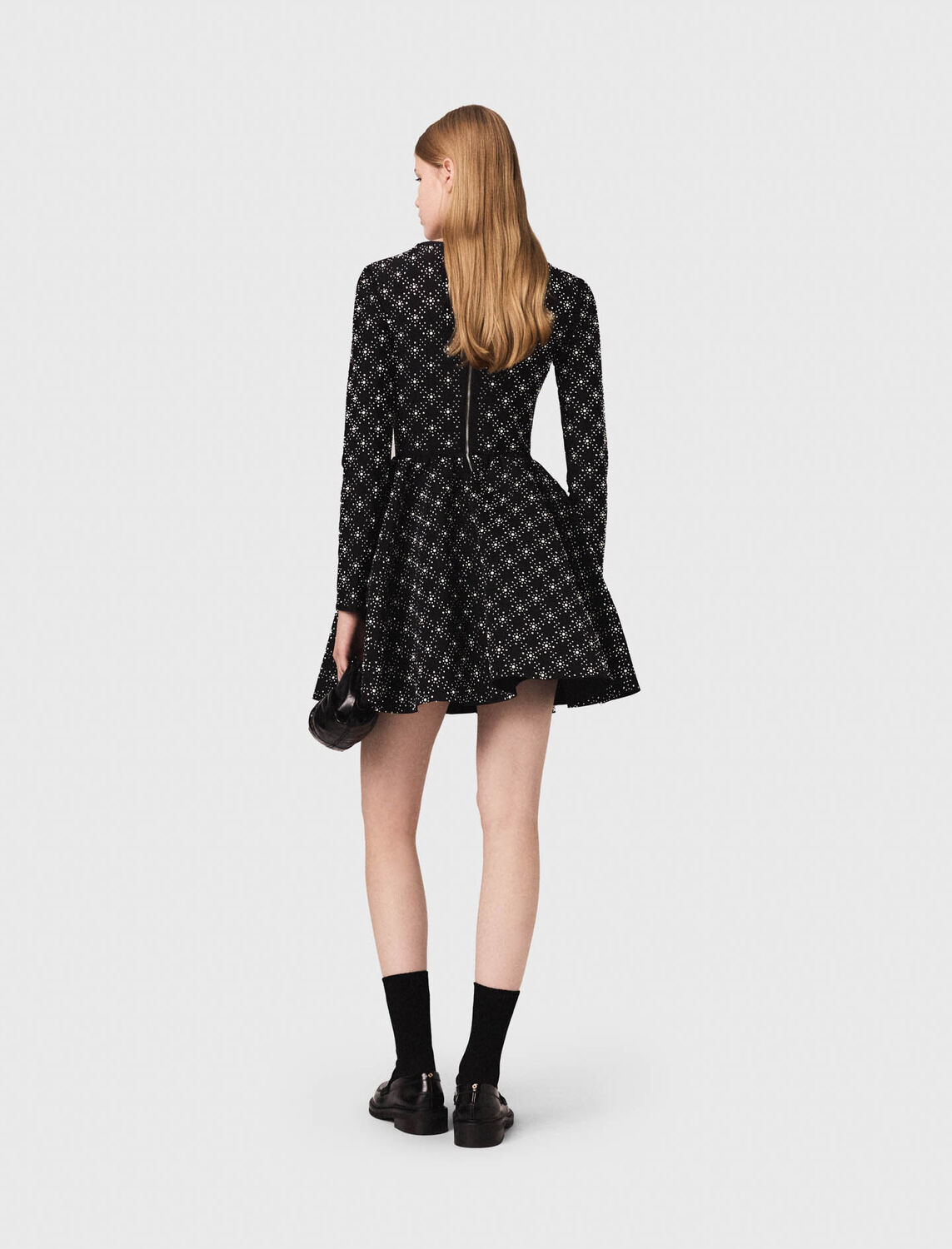 Pearl and rhinestone skater dress - Dresses - MAJE