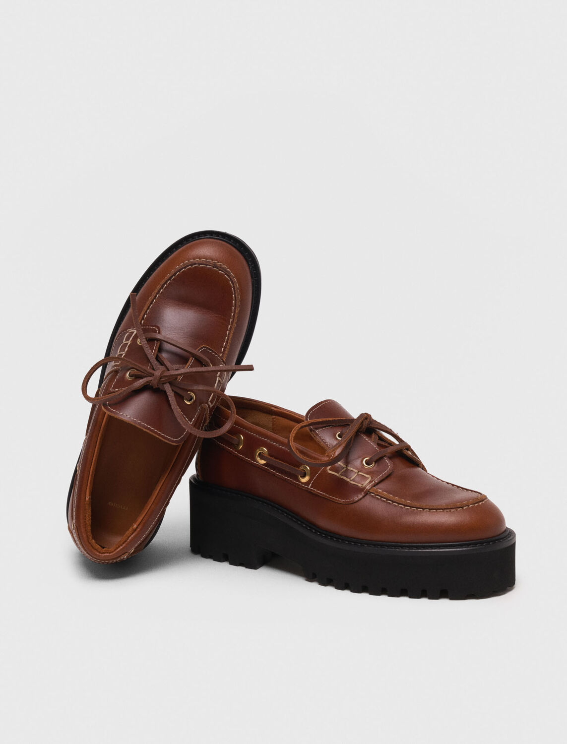 Boat shoes with chunky sole : Sling-Back & Sandals color Brown