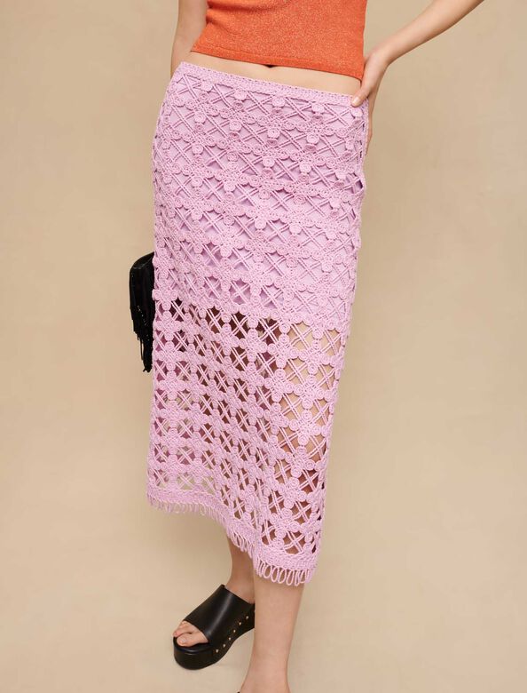 Crochet midi skirt : Bottoms color Parma Violet