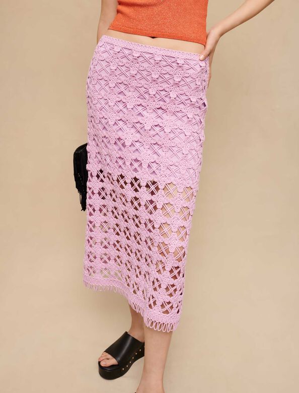 Crochet midi skirt : Skirts & Shorts color Parma Violet