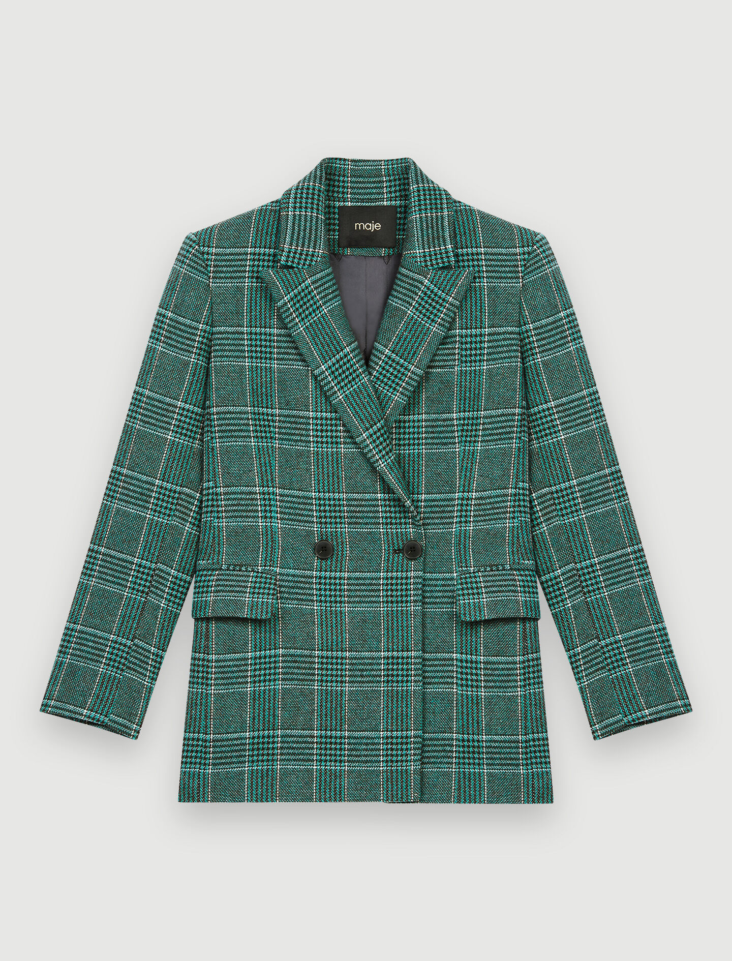 green checkered jacket