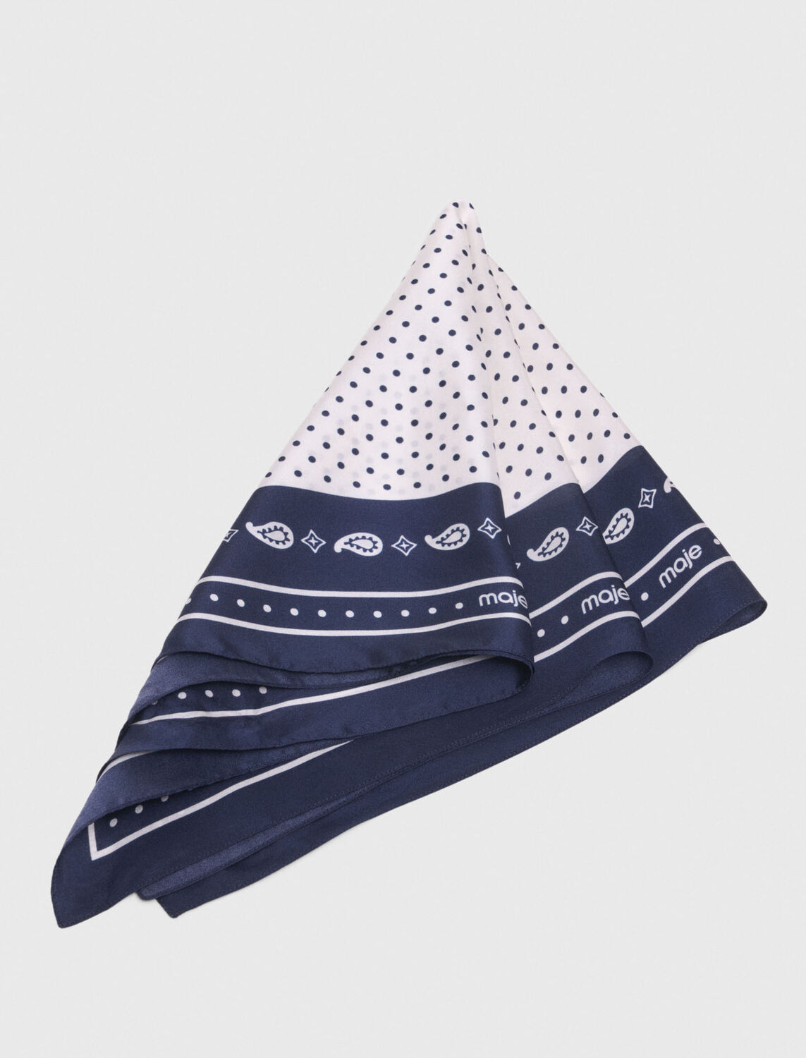 60x60 silk print bandana : Scarves and shawls color Navy Dot Bandana Print