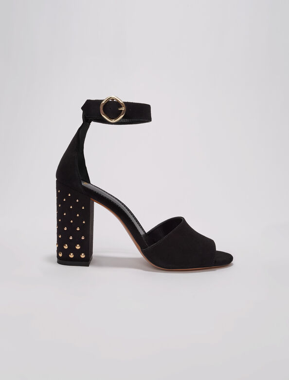 Black suede sandals with heels : Shoes color 