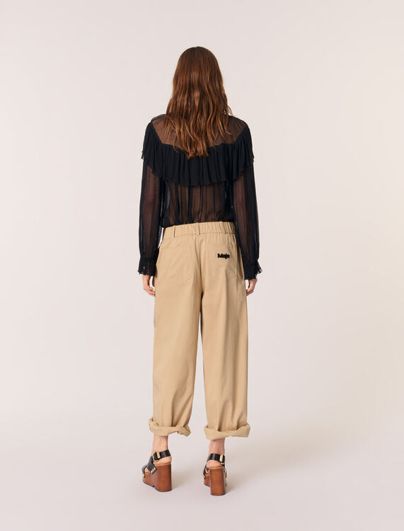 Ruffled chiffon top - Tops - MAJE