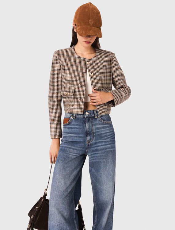 Short checked jacket - Blazers & Jackets - MAJE