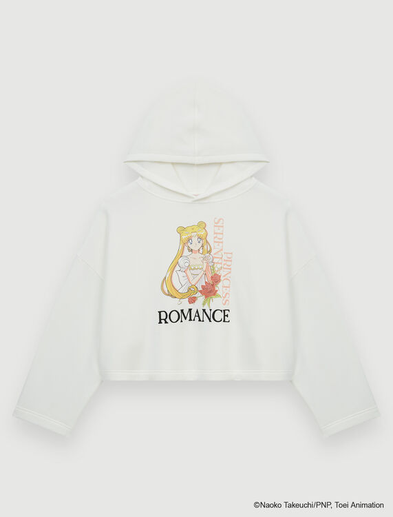 ROMANCE hooded sweatshirt : Tops color White