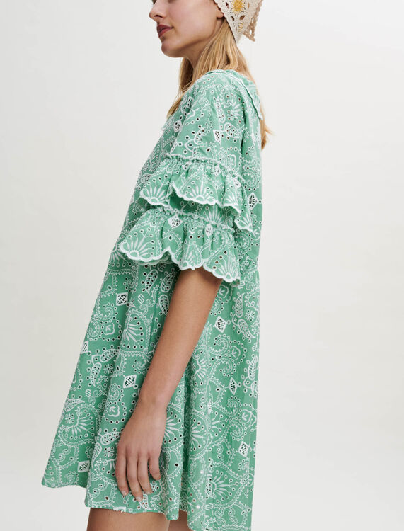 Embroidered cotton dress - Dresses - MAJE
