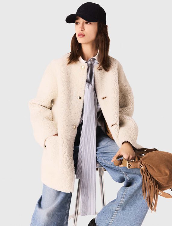 Reversible leather coat - Coats - MAJE