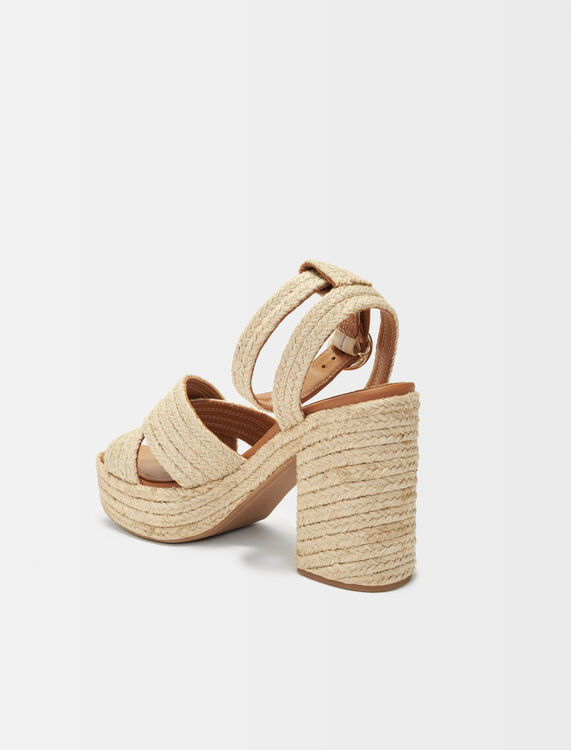 Jute canvas sandals - Sling-Back & Sandals - MAJE