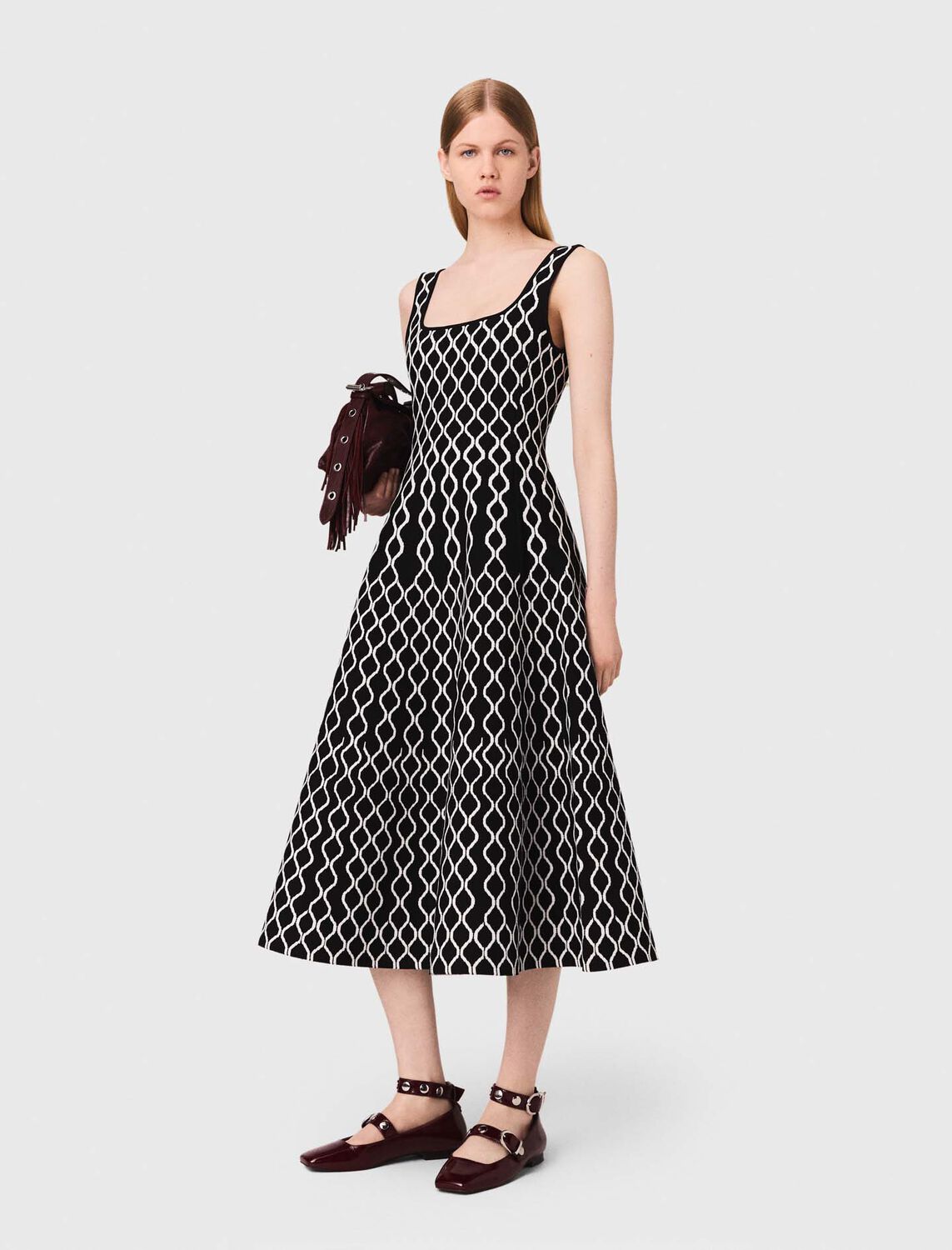 Jacquard knit midi dress - Dresses - MAJE