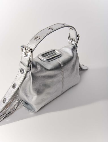 Metallic leather mini Miss M bag : M Bag color Silver