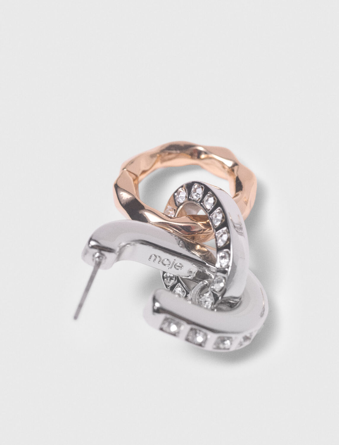 Link earrings : Jewelry color Golden / silver