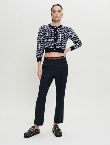 Straight-cut tailored trousers : Trousers & Jeans color Navy