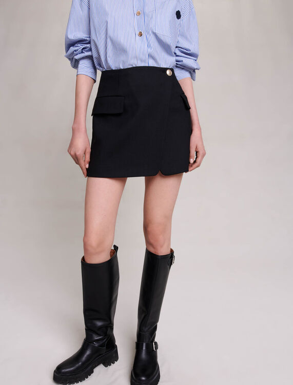 Asymmetric wrap skirt - Skirts & Shorts - MAJE