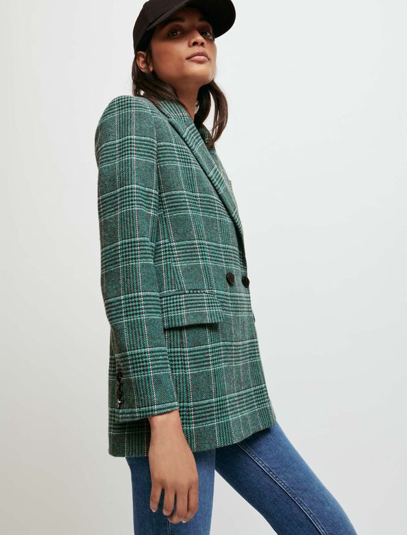 Double-breasted checked jacket : Coats & Jackets color 