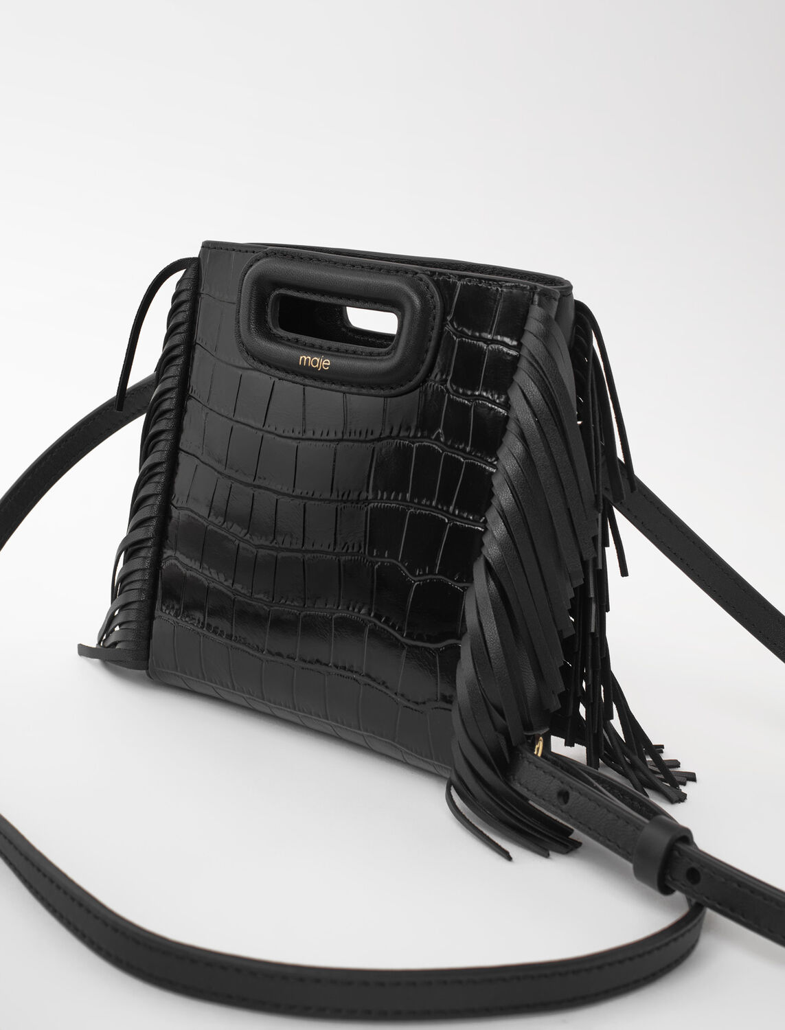 Mini embossed-leather M bag with chain - M Bag - MAJE