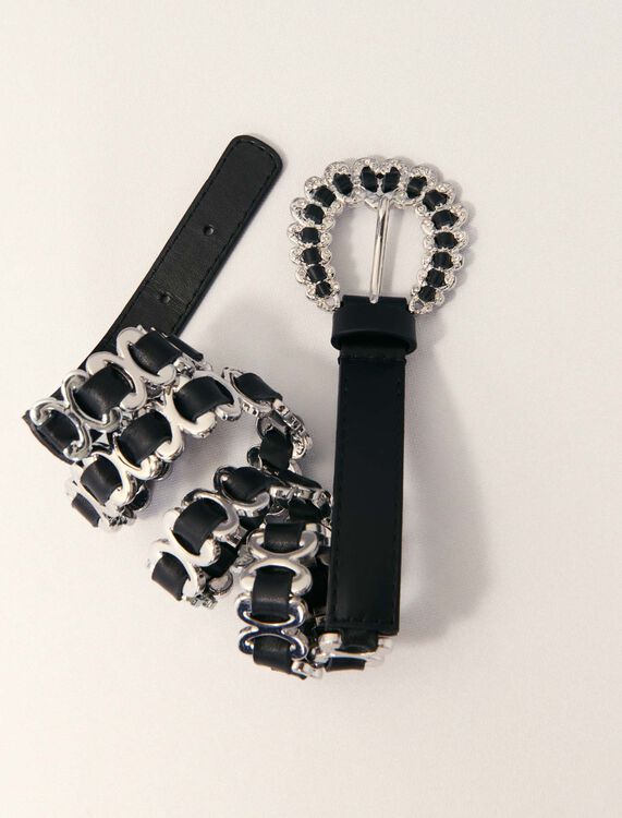 Mixed jewellery buckle chain belt - Belts - MAJE
