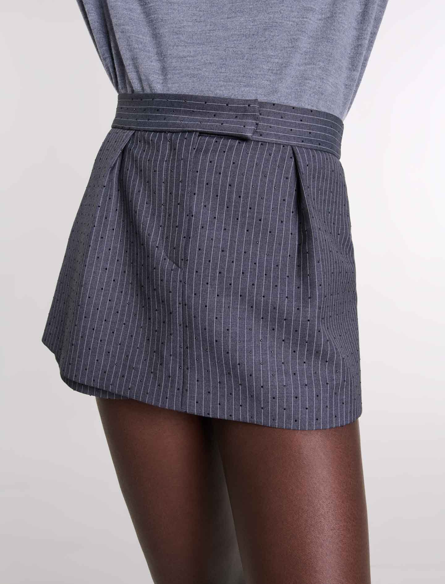 124IPERNON Rhinestone layered skort Skirts Shorts Maje