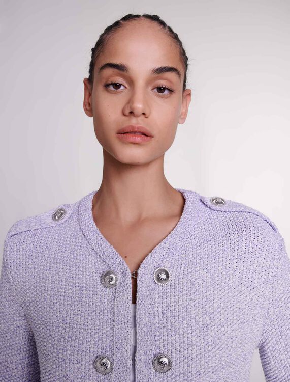 Cropped glitter knit cardigan - Sweaters & Cardigans - MAJE