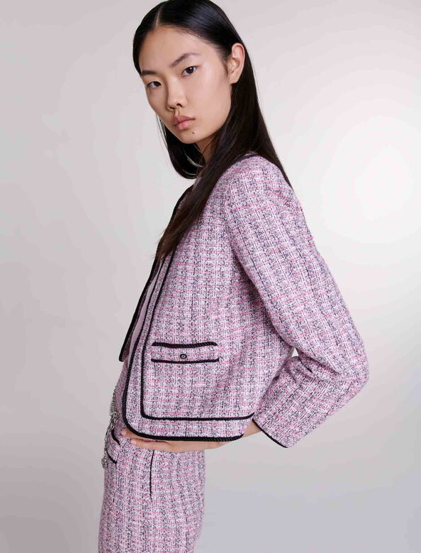 Short tweed jacket : Coats & Jackets color pink