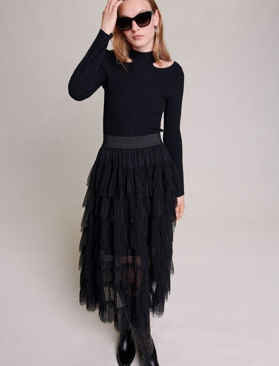 TULLE MIDI SKIRT - Skirts & Shorts - MAJE