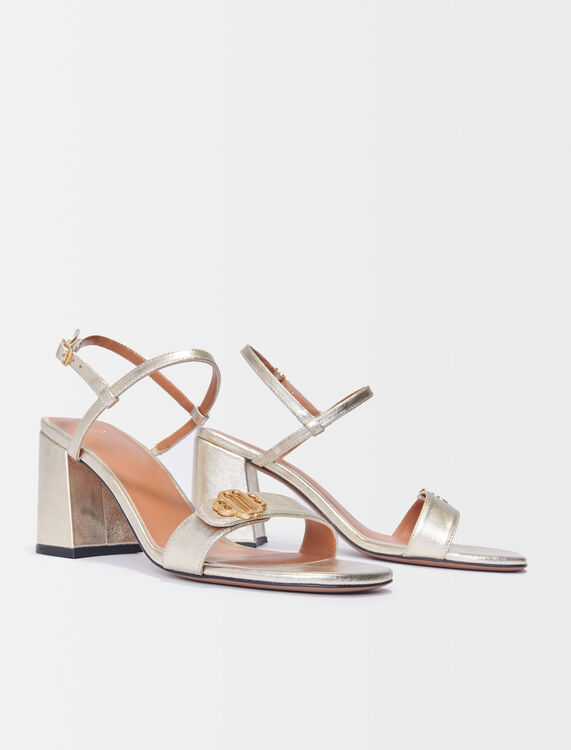 Metallic leather sandals - Evening capsule collection - MAJE