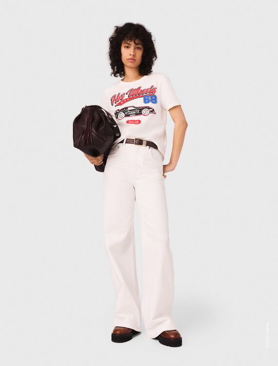 Printed T-shirt : Hot Wheels™ x Maje color White