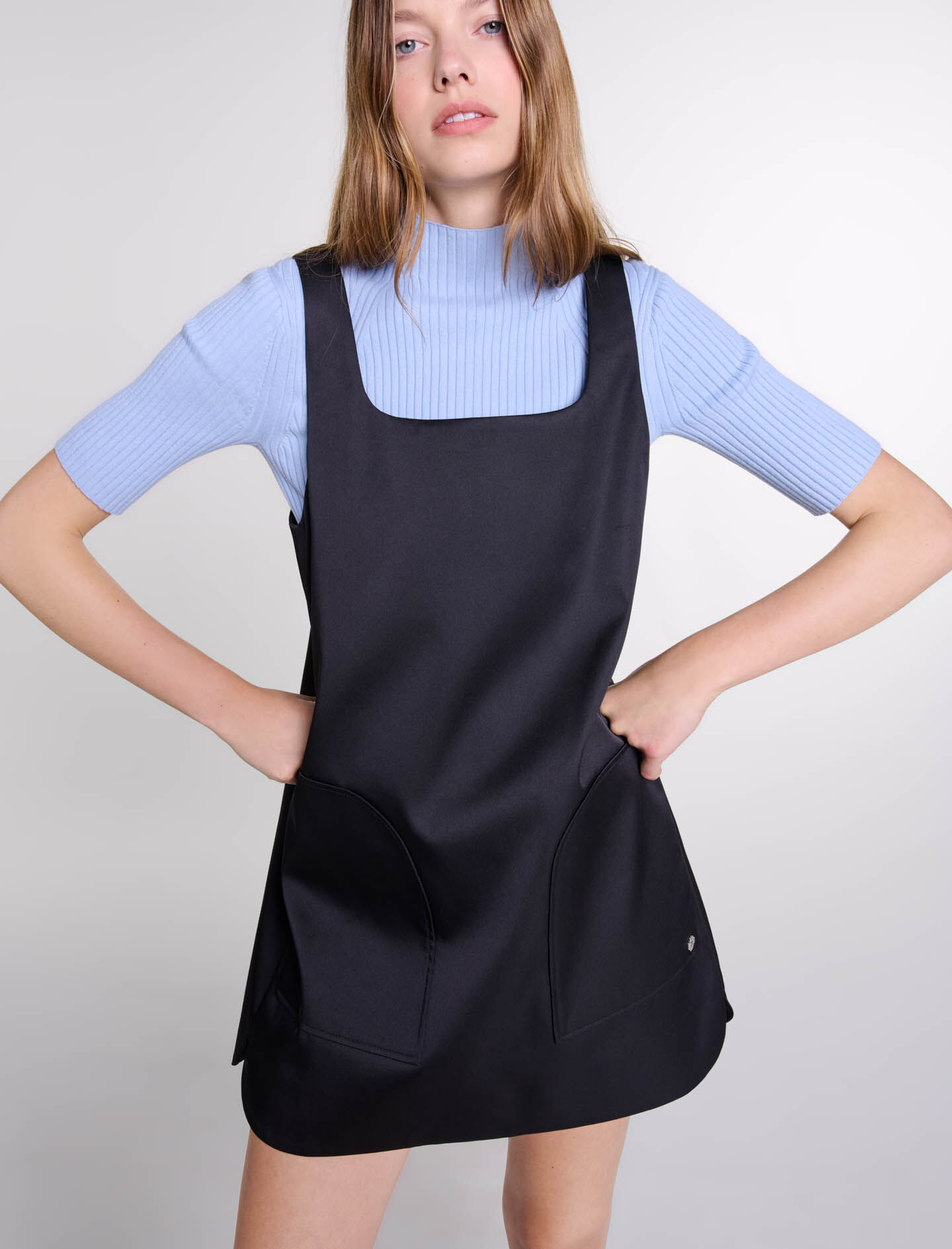 124ROCKET Satin pinafore dress Dresses Maje