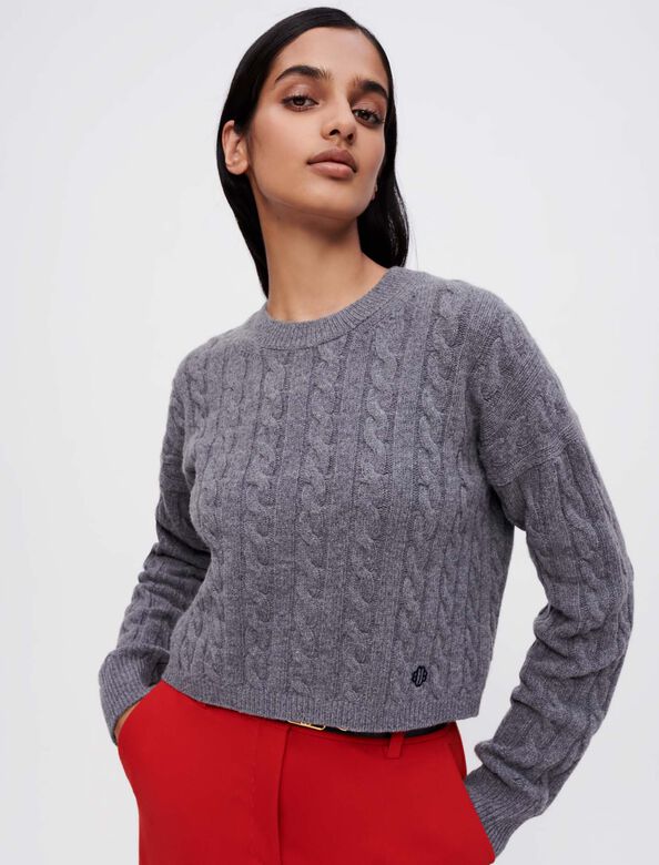 Braided wool jumper : Cardigans & Sweaters color 