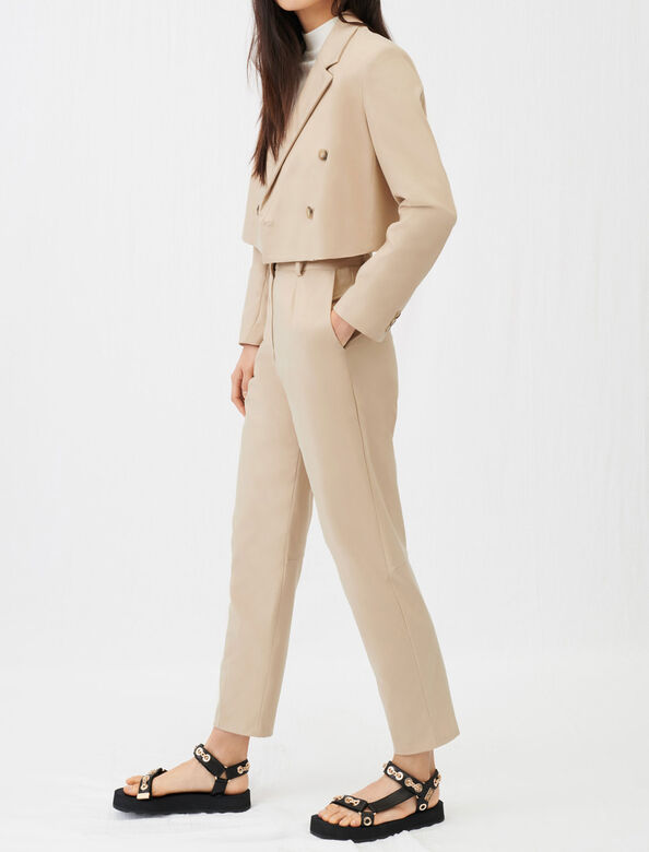 Short double-breasted suit jacket : Coats & Jackets color 