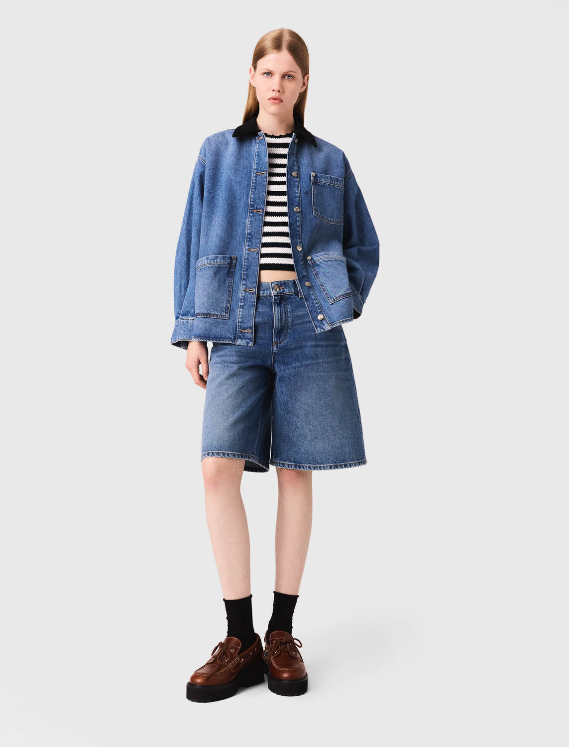 Faded denim jacket - Blazers & Jackets - MAJE