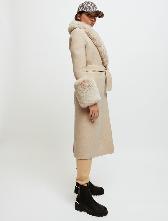 Double-faced fur-effect coat - Coats & Jackets - MAJE