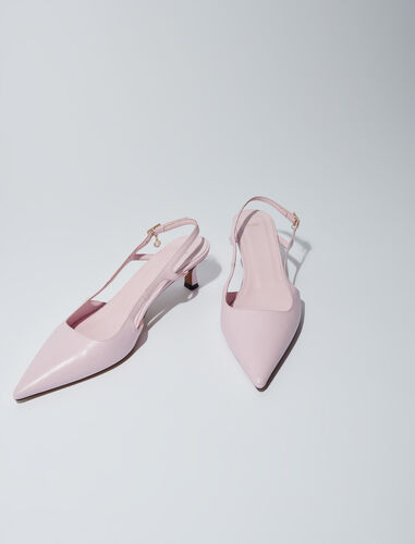 Pointed leather pumps : View All color Pink