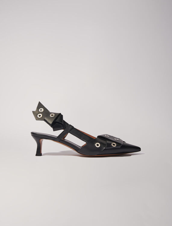 Pointed pumps with bow detail : Fall-Winter Collection color Black