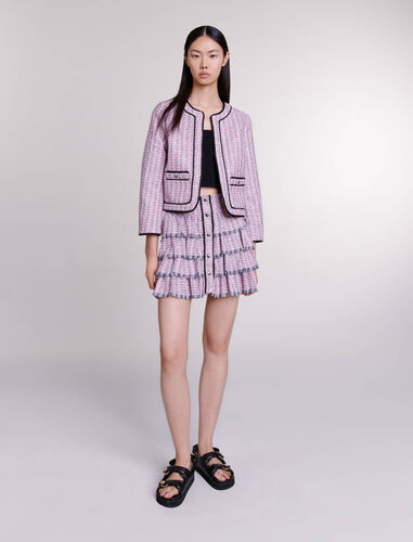 Short tweed skirt : View All color pink