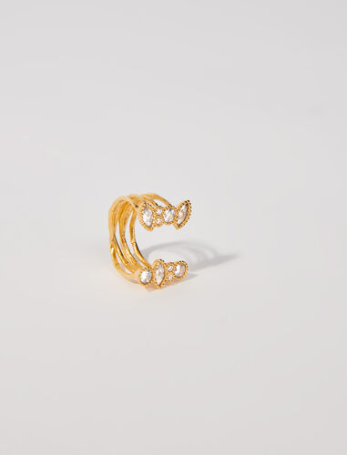 Gold-plated recycled brass ring : Jewelry color Gold