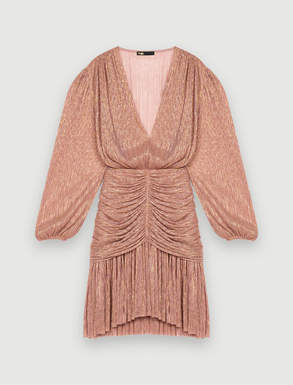 Full lamé gathered dress - Dresses - MAJE