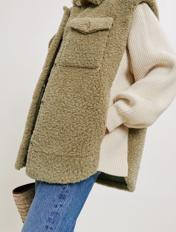 Faux fur and knit jacket - Coats & Jackets - MAJE