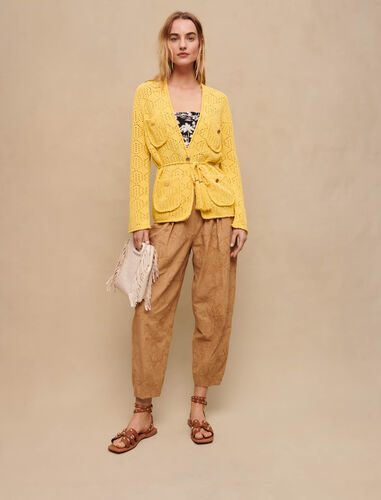 Knit cardigan : Sweaters & Cardigans color Yellow