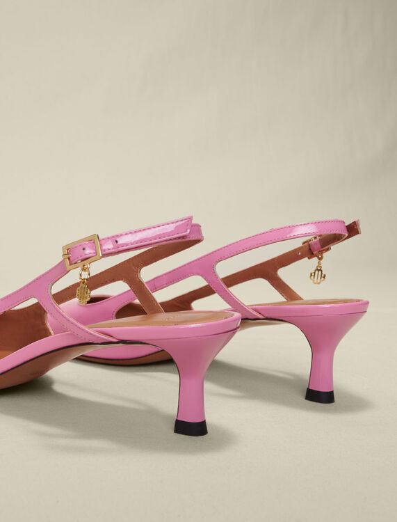 Lacquered pink heels - Sling-Back & Sandals - MAJE