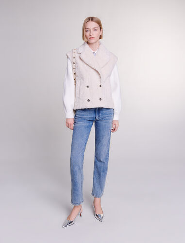 Two-material jacket : View All color Beige