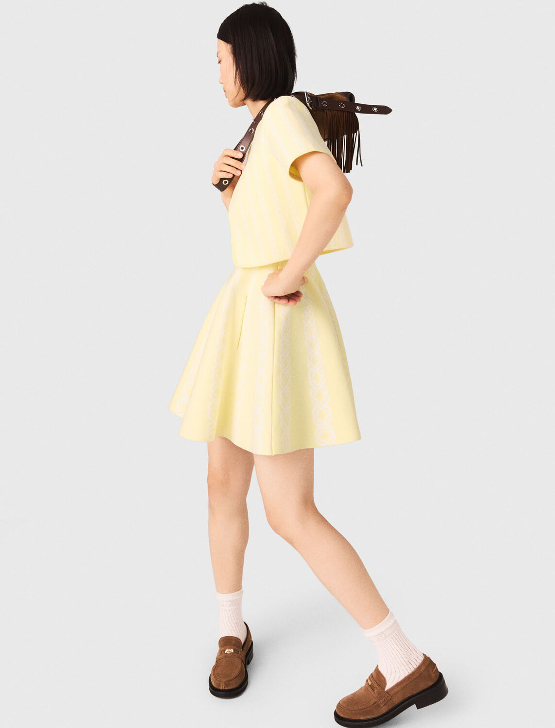 Cropped fancy knit cardigan - Sweaters & Cardigans - MAJE