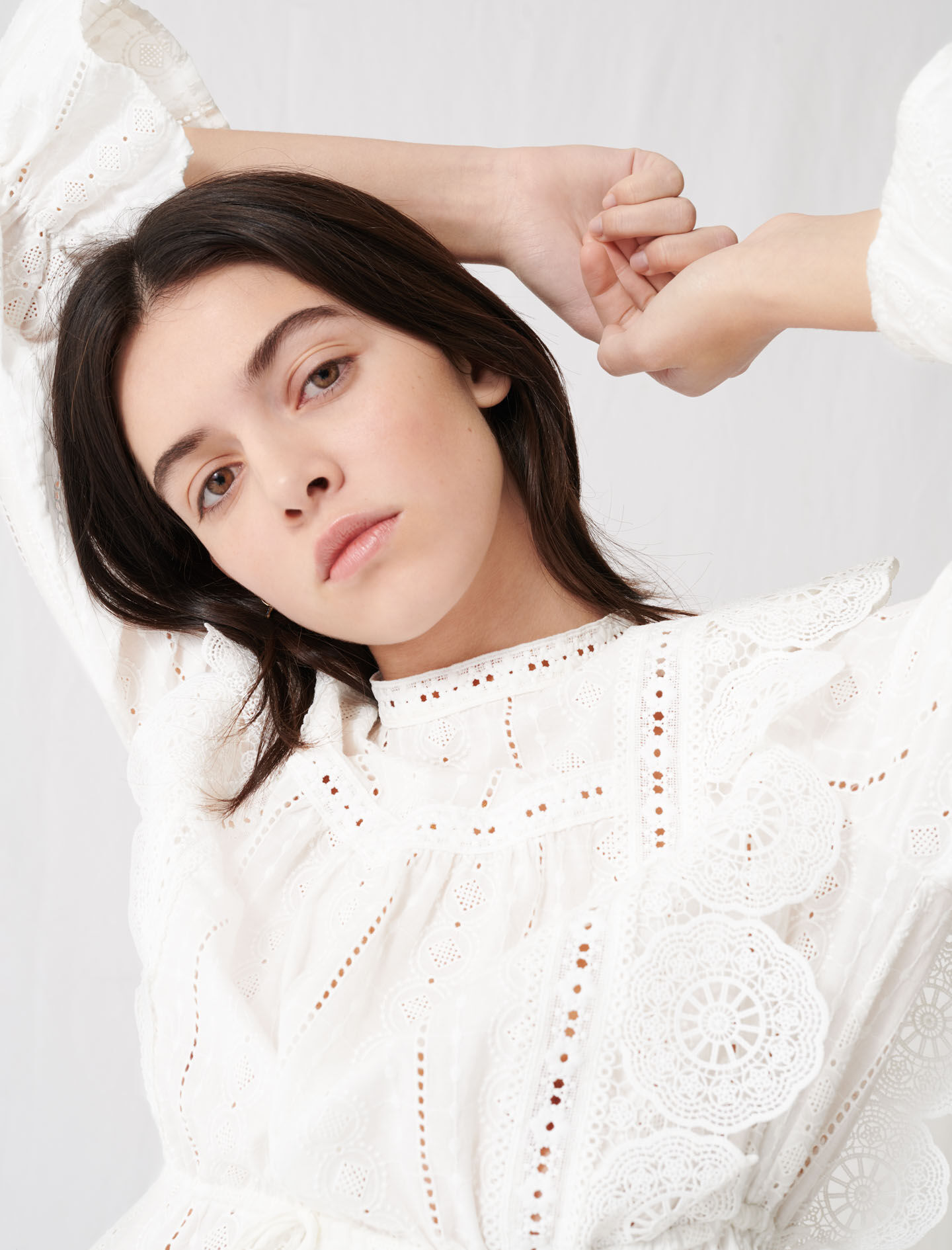 Broderie anglaise top Clearance