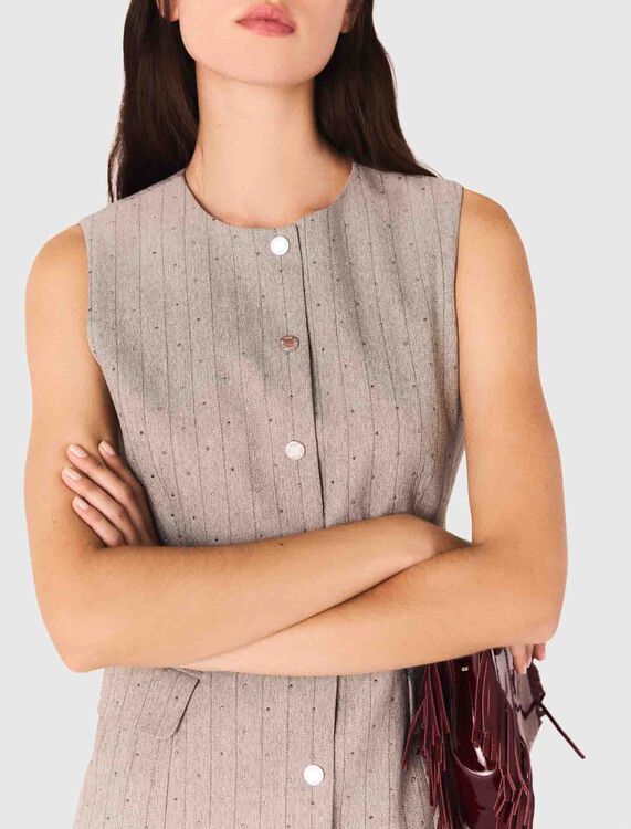 Short rhinestone suit dress - Dresses - MAJE
